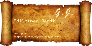 Güntner Jenő névjegykártya